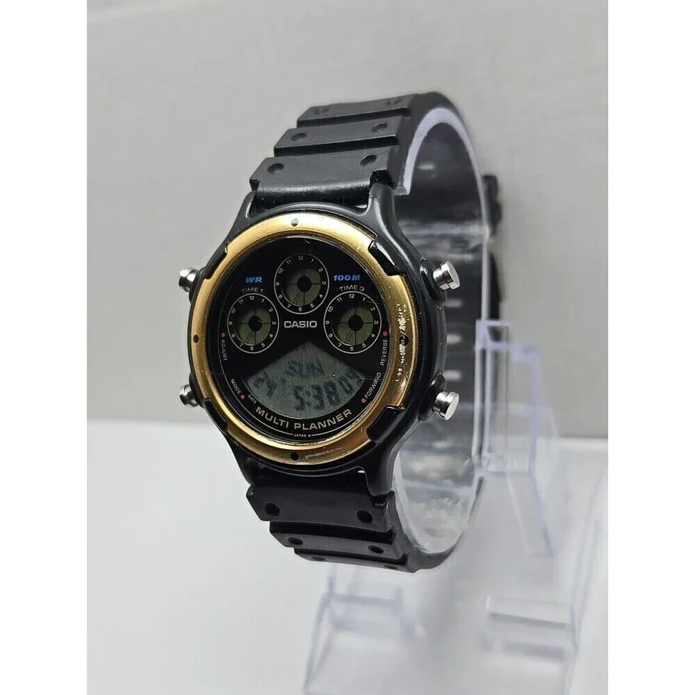 Casio BGP-20 Multi Planner Vintage Digital Quartz Watch 100M Japan World Time